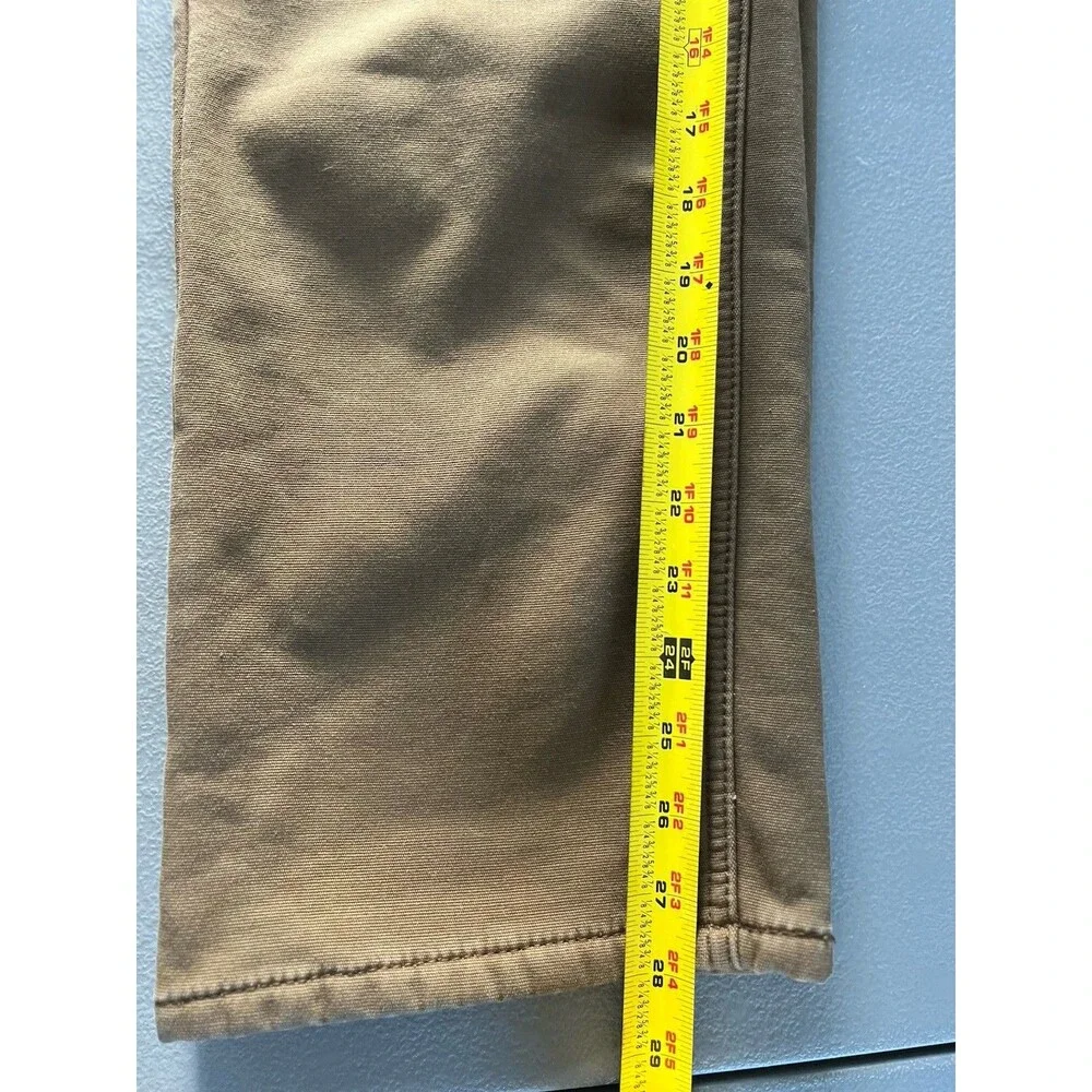Weatherproof Vintage Mens Fleece Lined Canvas Utility Pants Sz 36x30 Brown